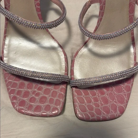 Rene Caovilla Pink Heels with Strappy Design NIB - Picture 6 of 7